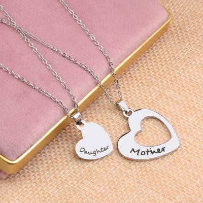 China CLASSIC Stainless Steel Mother And Daughter Heart Necklace For Gift for sale