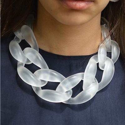 China Large Chunky Acrylic Chain Necklace Diy Environmental Acrylic Resin Choker Punk Fashion Chain Necklace For Women for sale