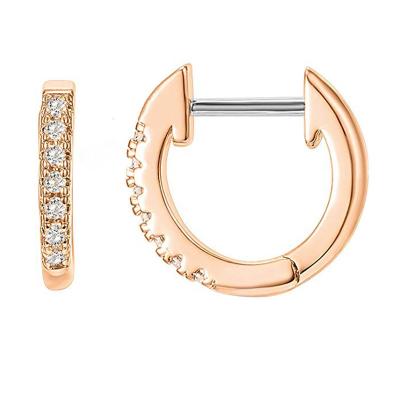 China New Arrivals Environmental Friendly Gold Plated Stainless Steel Earring Zircon Mini Huggie Hoop Earring For Women And Girl for sale