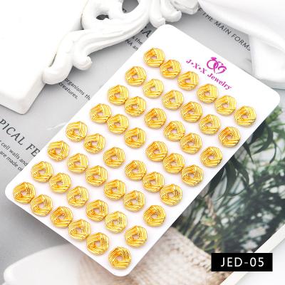 China JXX JED-05 CLASSIC Korean Version of 50 Pairs Mixed Series Boxed Small Cavity Diamond Hypoallergenic Earrings Fashion Gold Earrings for sale