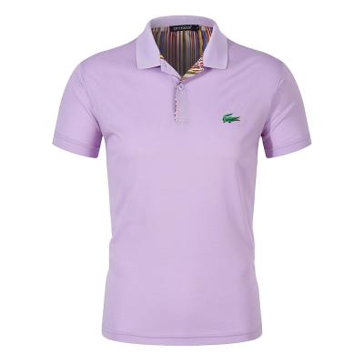 China Anti-Wrinkle Polyester Cotton T-shirts Plain Mens Polo T-Shirts With Custom Logo Printed Mens Polo Shirt for sale