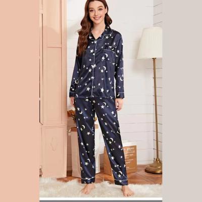 China QUICK DRY Women's Silk Pajamas Women Sleep Suits Women Sleep Wear for sale