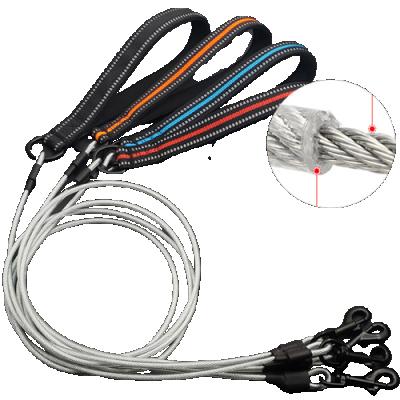 China Reflective Reflective Steel Wire Dog Leash For Large Dog Anti-bite Strong Dog Leash for sale