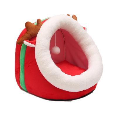 China Lovely Novelty Large Cat Dog Bed Christmas Pet Bed Fancy Pet Beds Wholesale Breathable Washable Luxury Pet Beds for sale