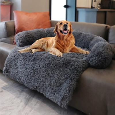 China Removable Large Dog Winter Plush Blanket Mat Dog House Cat House Warm Sofa Cover Washable Plush Dog Bed Heating Suitable for sale