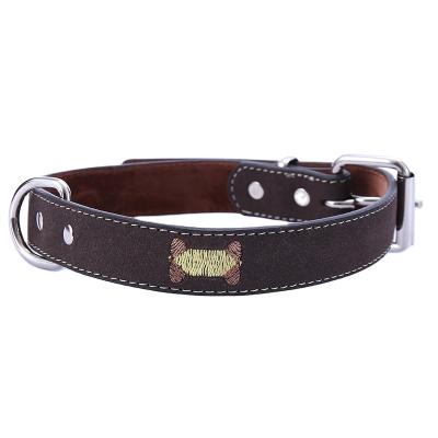 China Custom Class 2 3cm New Design Dog Cat Leather Collar OEM/ODM 42 Pinch Choke 60cm Colorful Waterproof Adjustable Pet Collar For Pet for sale