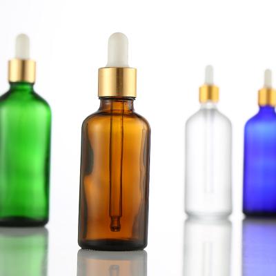 China 1oz 2oz 4oz Wholesale High Quality Colorful Luxury Cosmetic Serum Essential Oil Boston Glass Dropper Glass Packaging Frosted Round Bottle for sale