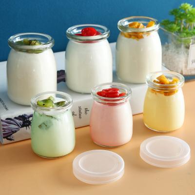 China Unique Food Yogurt Food Container100ml 200ml Mason Jar Glass Pudding Jar for sale