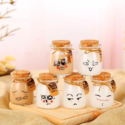 China Wholesale 100ml 150ml Mini Pudding Yogurt Candy Glass Food Pudding Jar With Cork Lid for sale