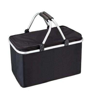 China Large Picnic Weather Cooler Bag Folding Cooler Basket Picnic Basket Bag For Camping for sale