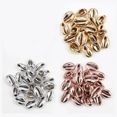 China Jewelry using 1.4-2.5cm natural cowrie shells connect charms beads silver gold plating for DIY jewelry accessories for sale