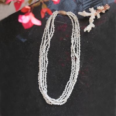 China Cute Fashion Multilayer Natural Hawaiian Mongo Necklace Summer Beach Jewelry Beach Wedding Vacation Jewelry Gift for sale