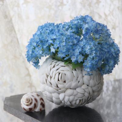 China Art Decor Handmade Coastal Wedding Bouquet Shell&Conch Home Decor Shell Flower Vase Wedding Natural Beach Decor for sale