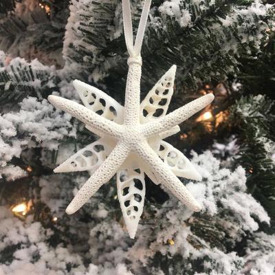 China Beautiful Nautical Shell Starfish Christmas Pendant &Drop Ornaments Shell&Conch DIY Party Natural Handmade Decor for sale