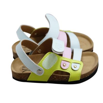 China Best Selling Summer High Quality Kids Beach Waterproof Non-slip Breathable Casual Shoes Buckle Strap Kids Cork Sandals Leather Insole for sale