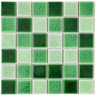 China Green Mosaic Factory Low Price Modern Ice Split Tile Ceramic Pools Mosaic Tiles for sale