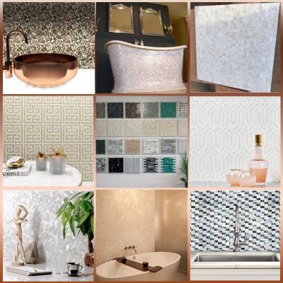 China Parquet factory price mother of pearl freshwater shell mosaic slab series seamless mosaic bathroom decoration DIY for sale