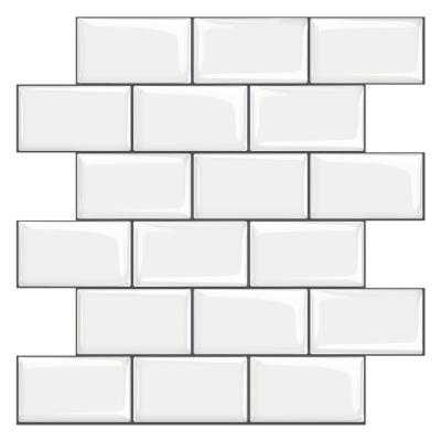 China Modern White Underground Tiles Skin And Stick Backsplash ,Stick On Tile Kitchen Backsplash (Thicker Design) for sale