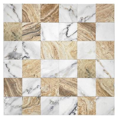 China Modern Backsplash Peel and Stick Tile Aluminum Hexagon Mosaic Self Adhesive Decor for Kitchen Bathroom Living Room for sale