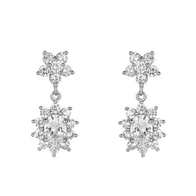 China High Quality Fashion Flower Punch Earring CLASSIC 925 Sterling Silver With Oval Cut Jewelry Trending Jewelry Luxury Wholesale for sale