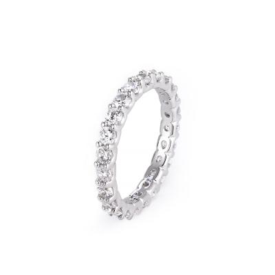 China Fashion Guangzhou Huiyue Rings Luxury Women's Engagement 925 Sterling Silver Zircon Ring With Round Cut Stone Wholesale for sale