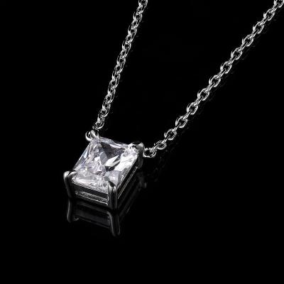 China 925 Others Sterling Silver Jewelry Necklace Wholesale Square Style Exquisite Simple Necklace Women's Trending Jewelry 2022 for sale