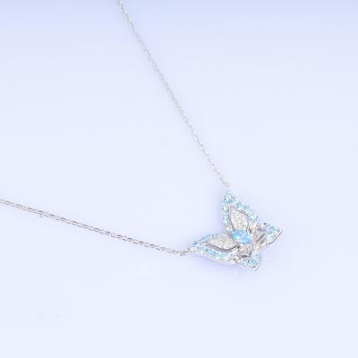 China Luxury Ladies 925 Sterling Silver Zircon Butterfly Necklace by Huiyue CLASSIC Necklace Jewelry Trusted Manufacturer Wholesale for sale