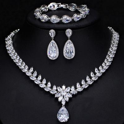 China Lead Free Necklace Earrings And Bracelet Costume Jewelry Sets For Party And Dress for sale