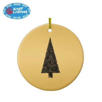 China Elegant Christamas Tree Decoration Christmas Tree Black And Gold Ceramic Christmas Ornament Art Maker for sale