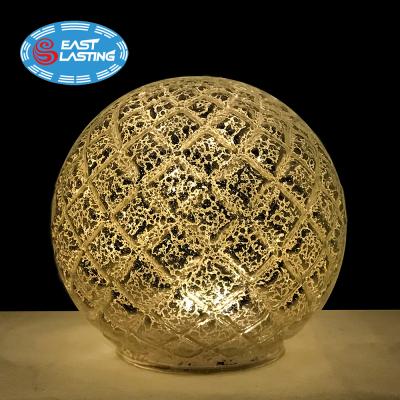 China Europe Christmas Home Decoration Lattice Mercury Glass Led Light Sphere , Mercury Globe Glass Ball for sale