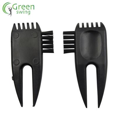 China Plastic Factory Customized Golf 2-in-1 Plastic Digging Repair Tool With Cleaning Brush for sale