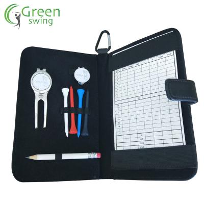 China PU Cover Golf Gift Golf Score Card With Golf Tool Notebook for sale