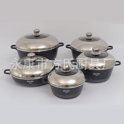 China Viable Aluminum Heavy Duty Cooking Sets Nonstick Stick Pan Pots Nonstick Pans Sets Pot For Cooking Cookware Set 10pcs for sale