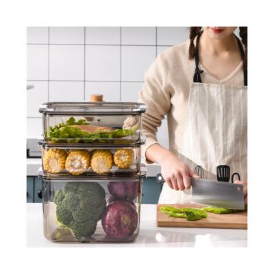 China Universal Rectangular Transparent Food Fresh-Keeping Box Kitchen Vivid Air Tight Storage Containers for sale