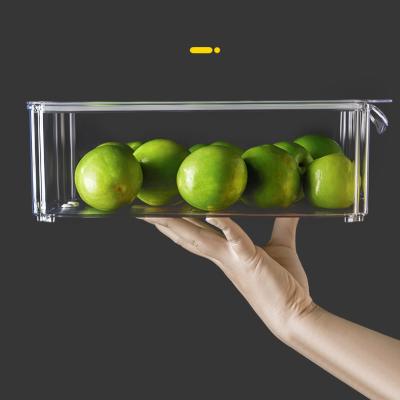 China PET Kitchen Egg Stackable Container Storage Box Bins Fridge Drawer Fridge Viable Clear Plastic Organizer for sale