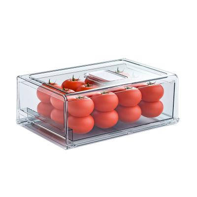 China Wholesale Viable Plastic Fridge Organizer Fridge Organizer Bins Save Space Kitchen Food Storage Container for sale