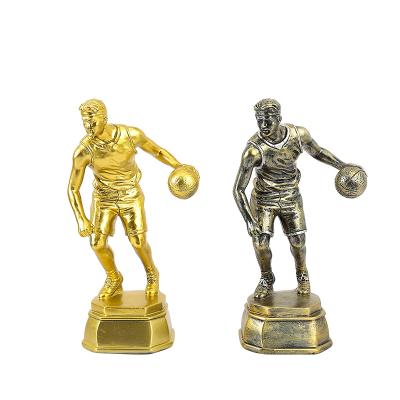 China Custom Event Souvenir Gifts Gold Trophy Cup Man Sports Basketball Football Trophies And Medals for sale