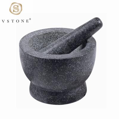 China Sustainable Natural Granite Mortar and Pestle Mortar and Pestle Stone Mortar with Pestle for Kitchen and Restaurant for sale