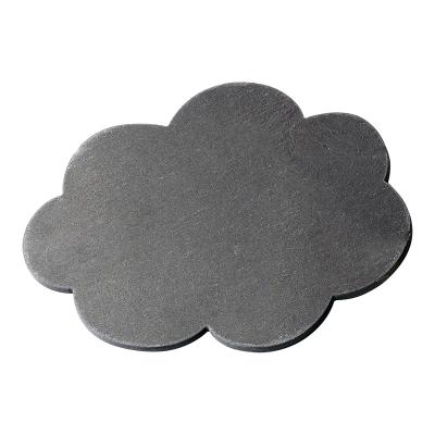 China Sustainable Cloud Shapes Natural Black Stone Slate Place Mat Dinner Dishes Cheese Boards For Tableware for sale