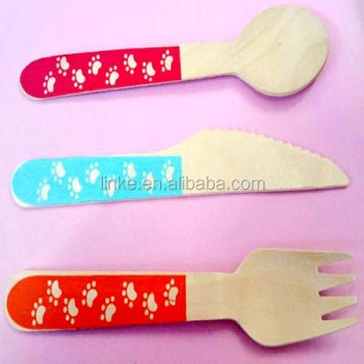 China Factory Supply Disposable Wooden Cutlery Colors Copy 140/160/165mm for sale