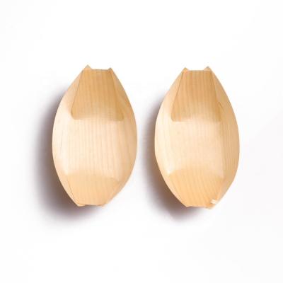 China Sustainable 4 inch wooden sushi pine boat for sale