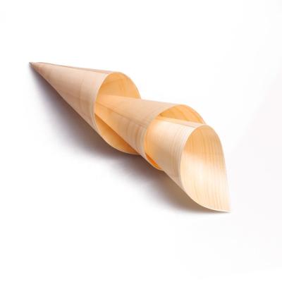 China Sustainable Best Selling Eco - Friendly And Disposable Wooden Veneer Roll Pine Wood Cone for sale