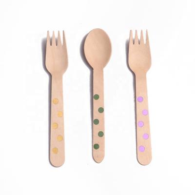 China Disposable Hot Stamping 160mm Wooden Fork For Salad Logo for sale