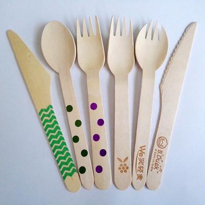 China Picnic Christmas Disposable Wooden Cutlery Wooden Spoon Engraved for sale