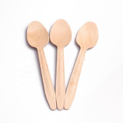 China Hot Sale 160mm Birch Wood Embossed Wooden Spoon Disposable Wooden Spoon for sale