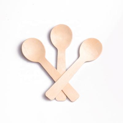 China Viable Mini Ice Cream Wooden Spoon with Customer Logo Design for sale