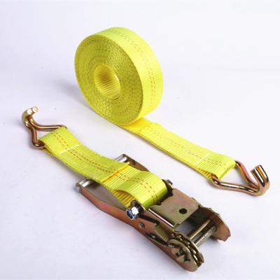 China Competitive Price 1500Kg Cargo Binding Strap Ratchet 5 Ton Cargo Lashing Belt Gold Safety Harness for sale