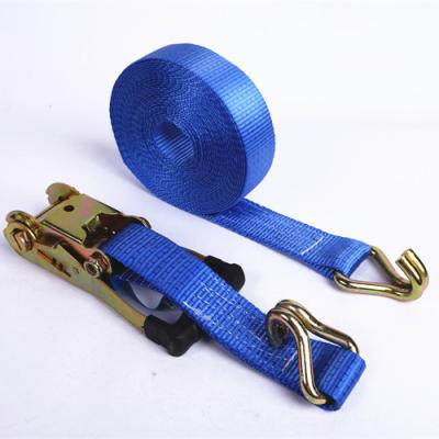 China Cargo Binding Best Selling 1500 Kg 50 Mm 10m Polyester Cargo Straps Lashing Ratchet Tie Down Belt for sale