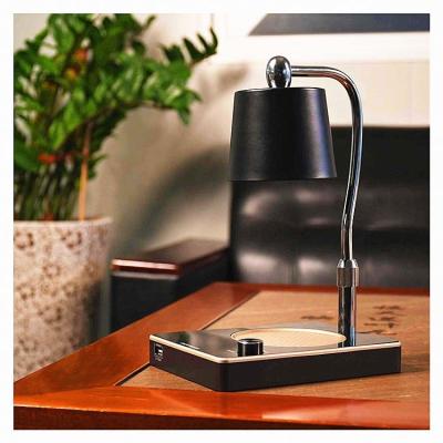 China Chargeable Warm Light Desk With Brass Base Solar Rotate Candle Warmer Table Lamp for sale