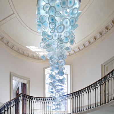 China Modern Glass Chandelier Pendant Light Luxury Hall Villa Staircase LED Modern Style Indoor Decoration Hotel Wedding Custom High Ceiling for sale